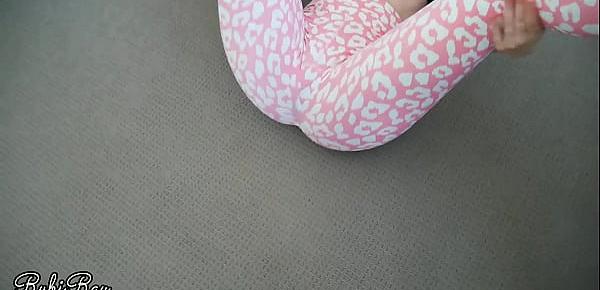  Cute n Fit Step Sister Makes Me Cum in Her Hot Yoga Pants - Cum in Lingerie and Smooth Pussy